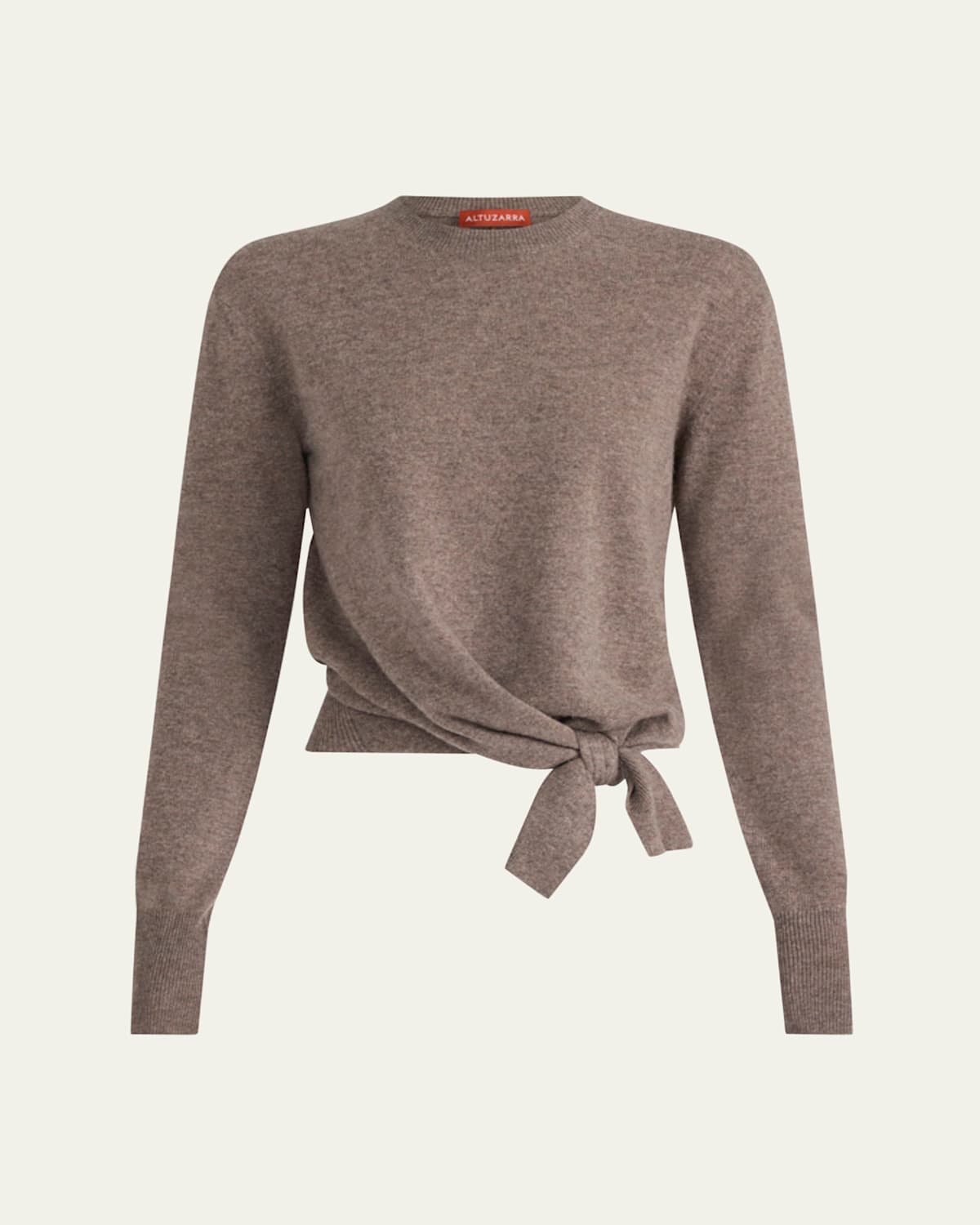 Altuzarra Nalini Knotted Cashmere Crewneck Sweater In Neutral