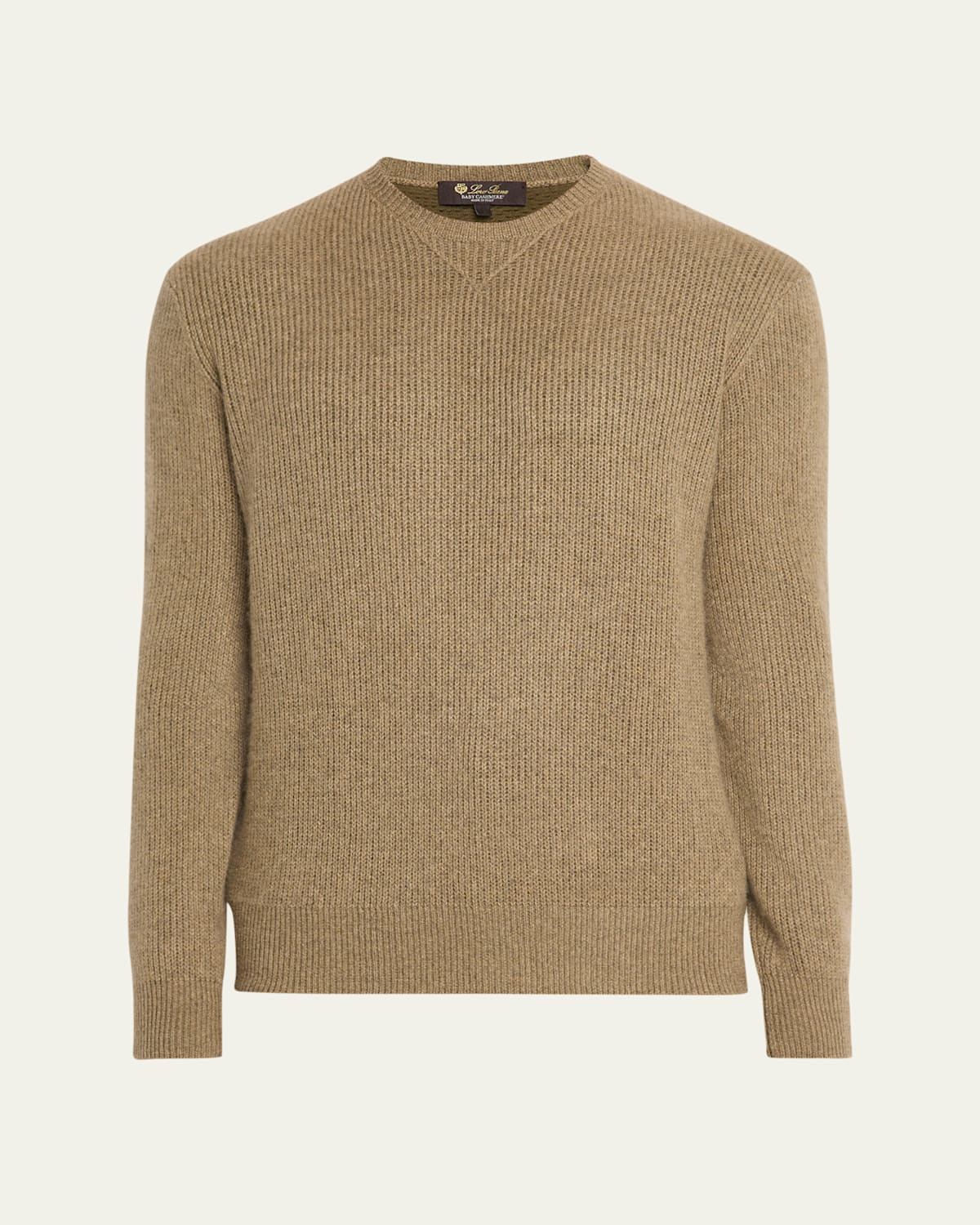 Loro Piana Men's Mersey Baby Cashmere Crewneck Sweater In Brown