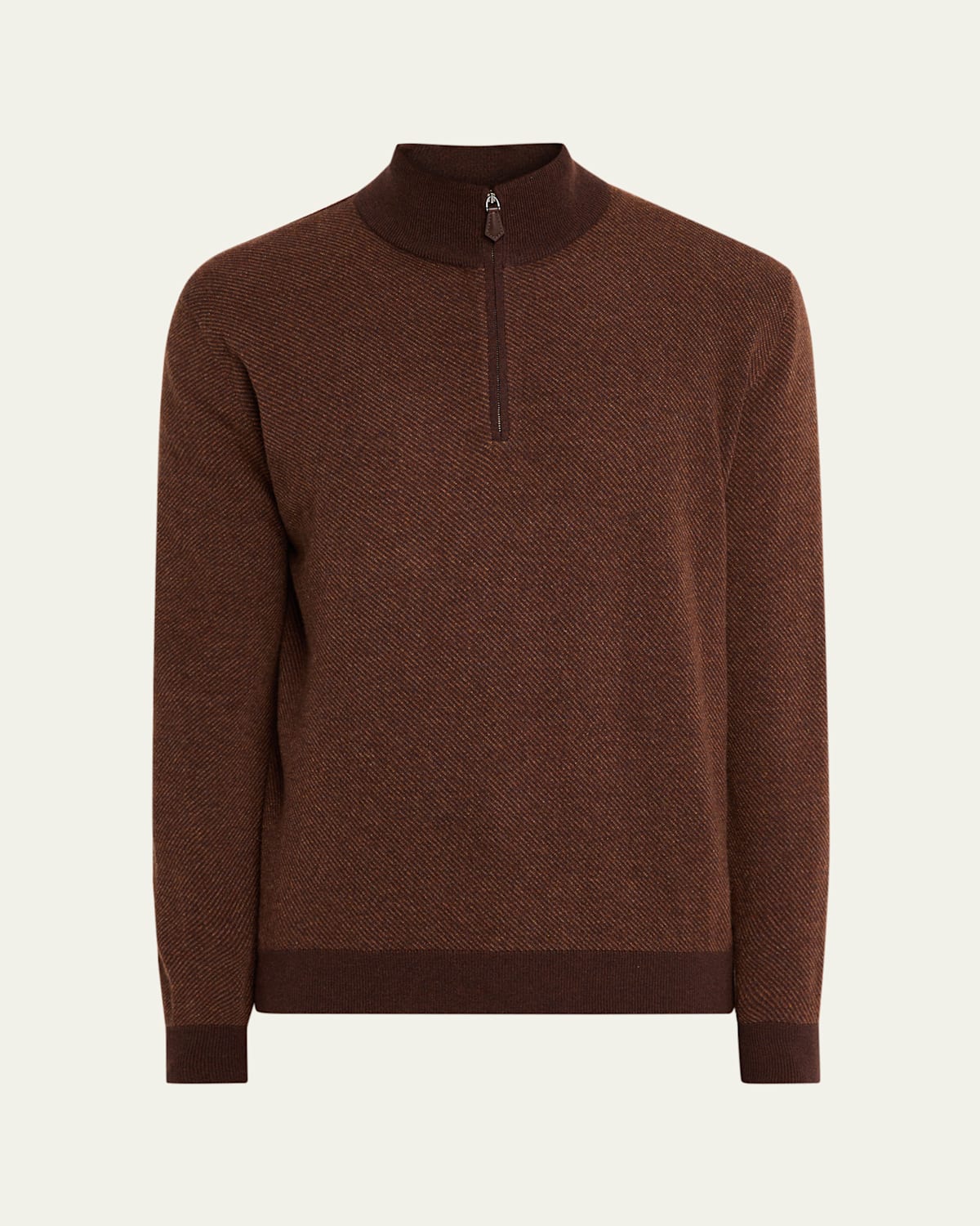 Loro Piana Men's Roadster Cashmere Quarter-zip Sweater In Brown