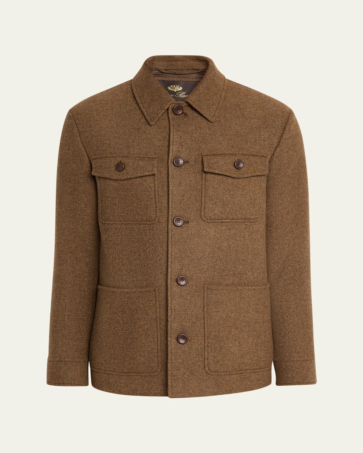 Loro Piana Men's Devis Caban Wish Wool And Cashmere Jacket In Brown