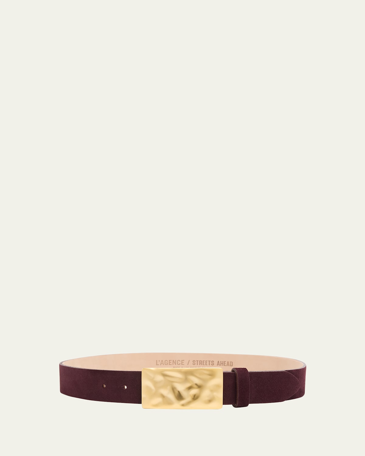 L'agence Chara Suede Belt In Burgundy