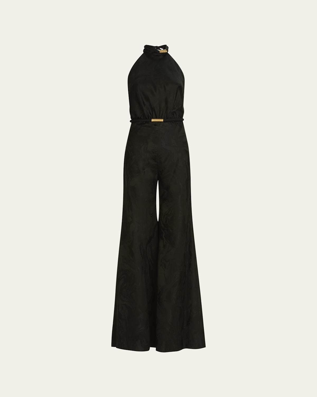 Silvia Tcherassi Enara Halter Flare Jumpsuit In Black