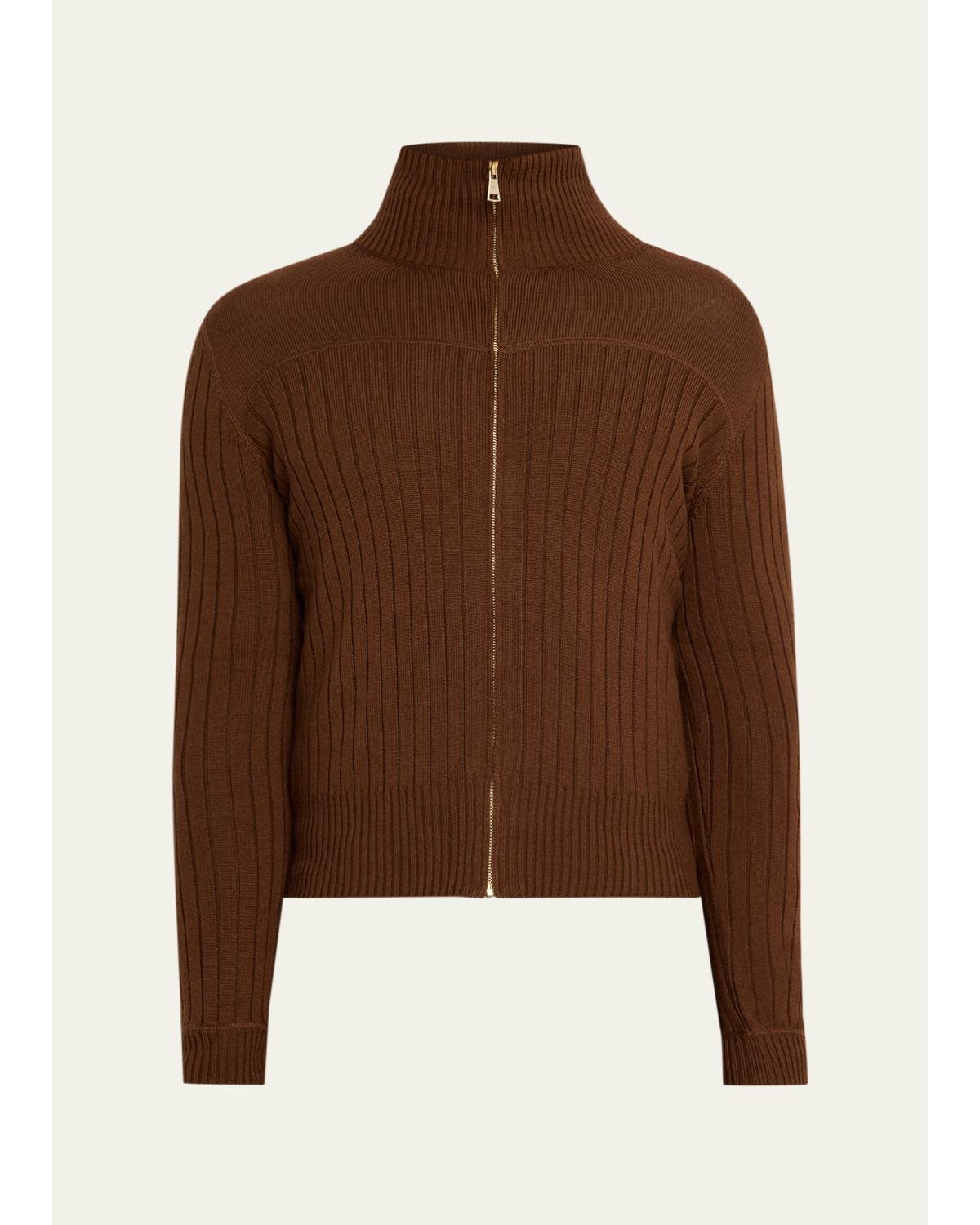 Giuliva Heritage Men's Vittorio Suede Elbow-patch Knit Cardigan In Brown