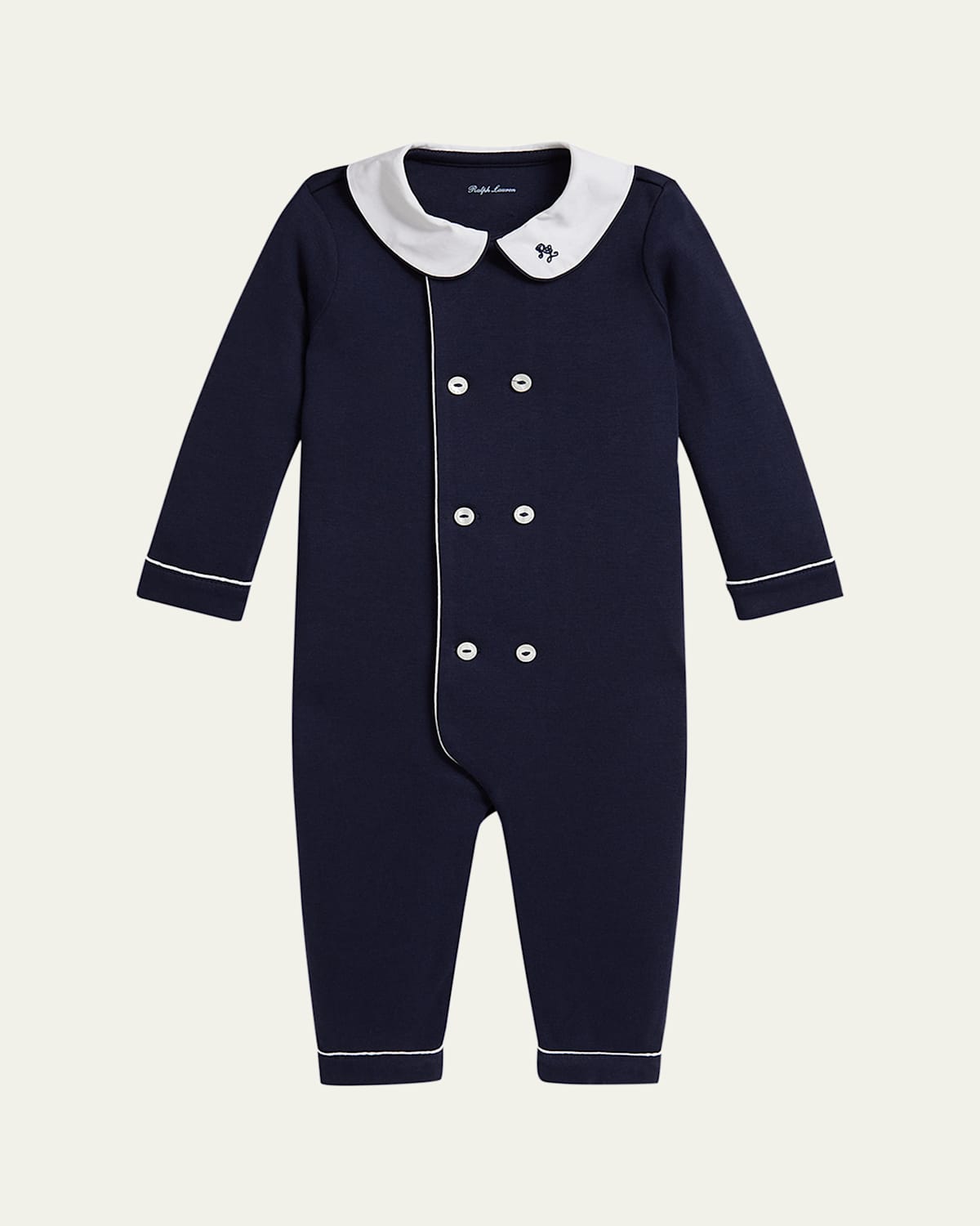 Ralph Lauren Kids' Boy's Interlock Cotton Knit Coverall In Blue