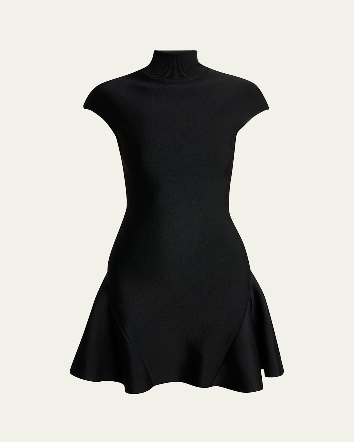 Givenchy Cap-sleeve Fit-and-flare Mini Dress In Black
