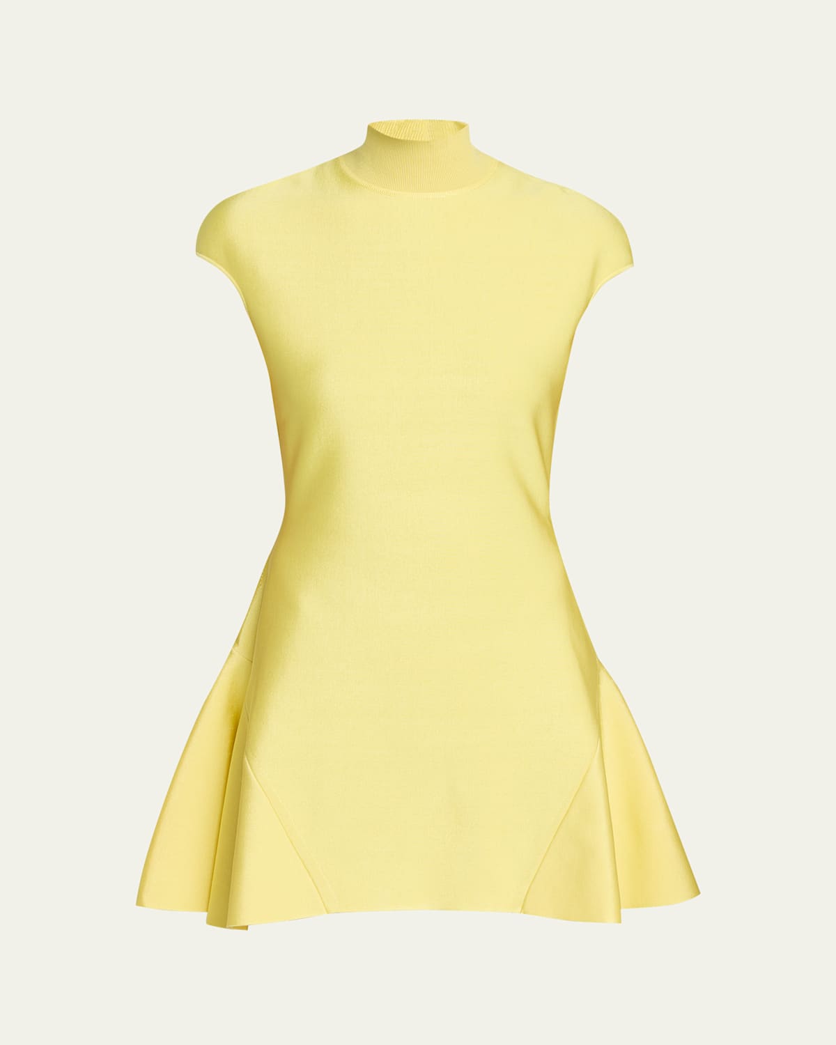 Givenchy Cap-sleeve Fit-and-flare Mini Dress In Yellow