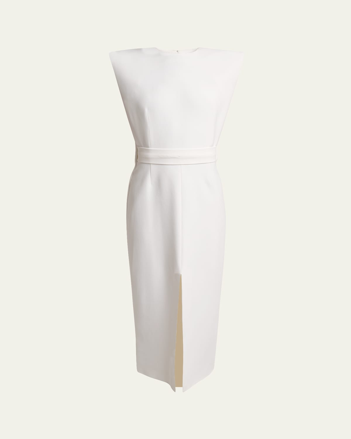 Givenchy Sleeveless Crepe Midi Cape Dress In White