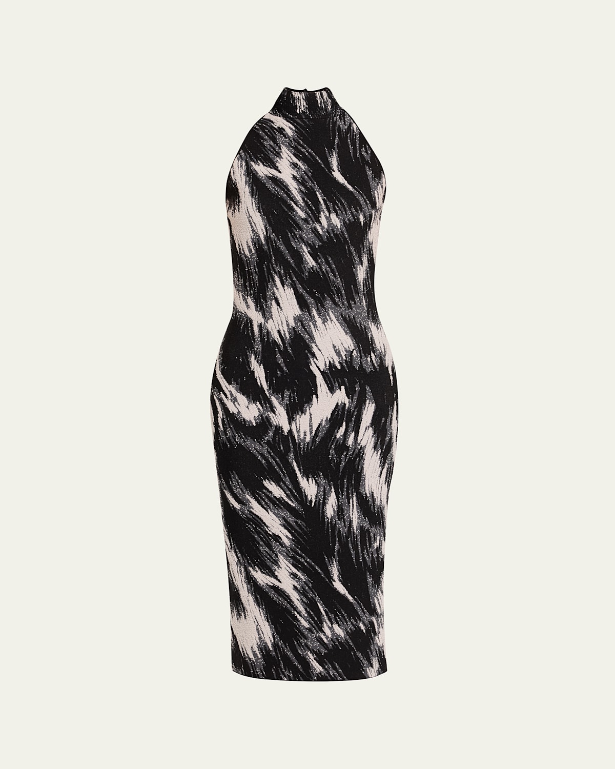 Givenchy Sleeveless Mock-neck Midi Dress In Gray