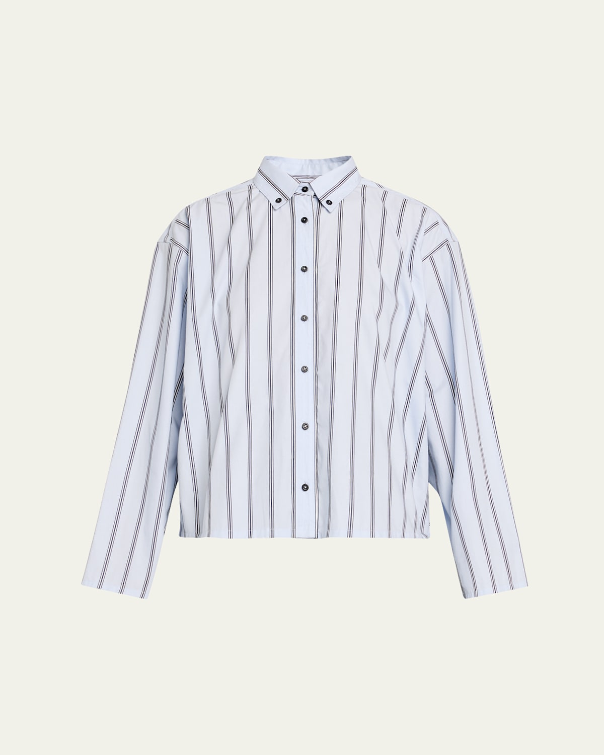 Brandon Maxwell The Javi Boxy Striped Cotton Shirt