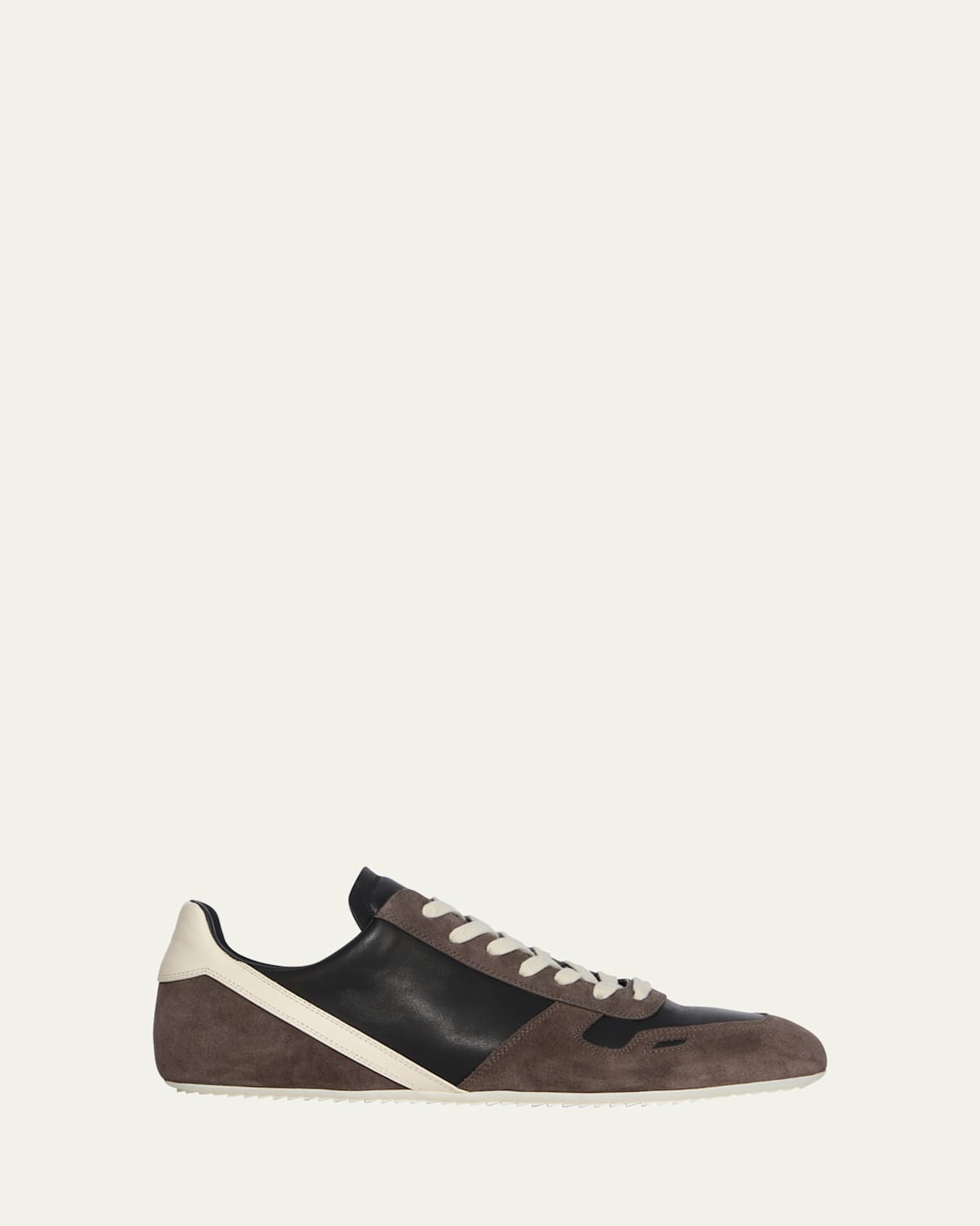 Rick Owens Men's Minimal Sneak Suede And Leather Low-top Sneakers In Brown