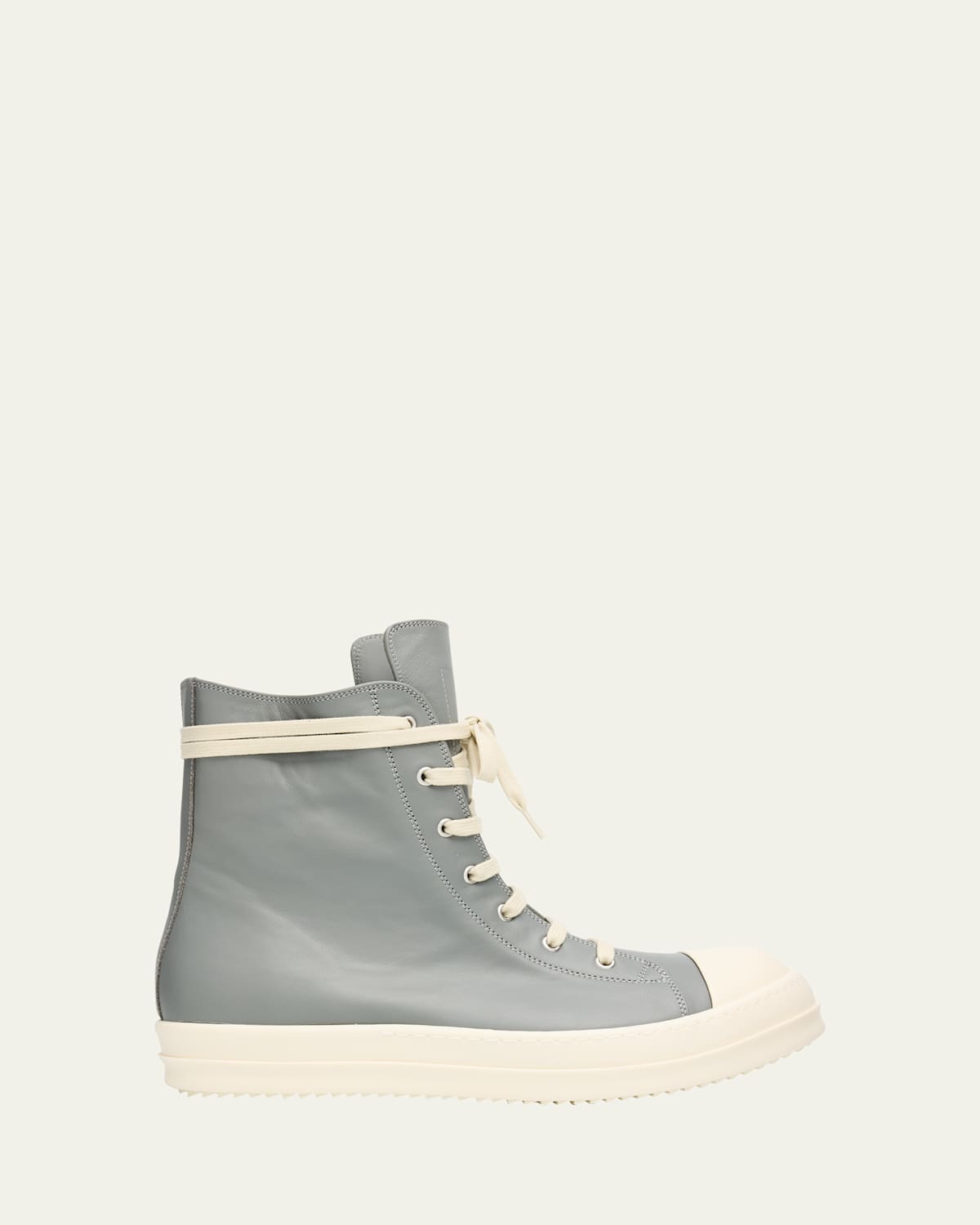 Rick Owens Men's Calf Leather Cap Toe High-top Sneakers