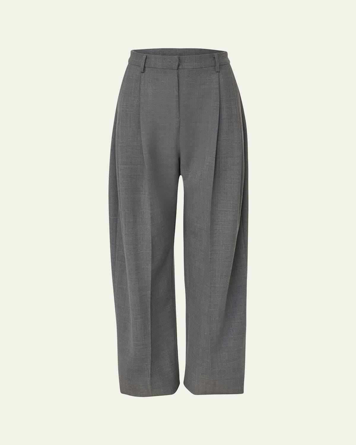 Carolina Herrera High-rise Pleated Wide-leg Pants In Gray