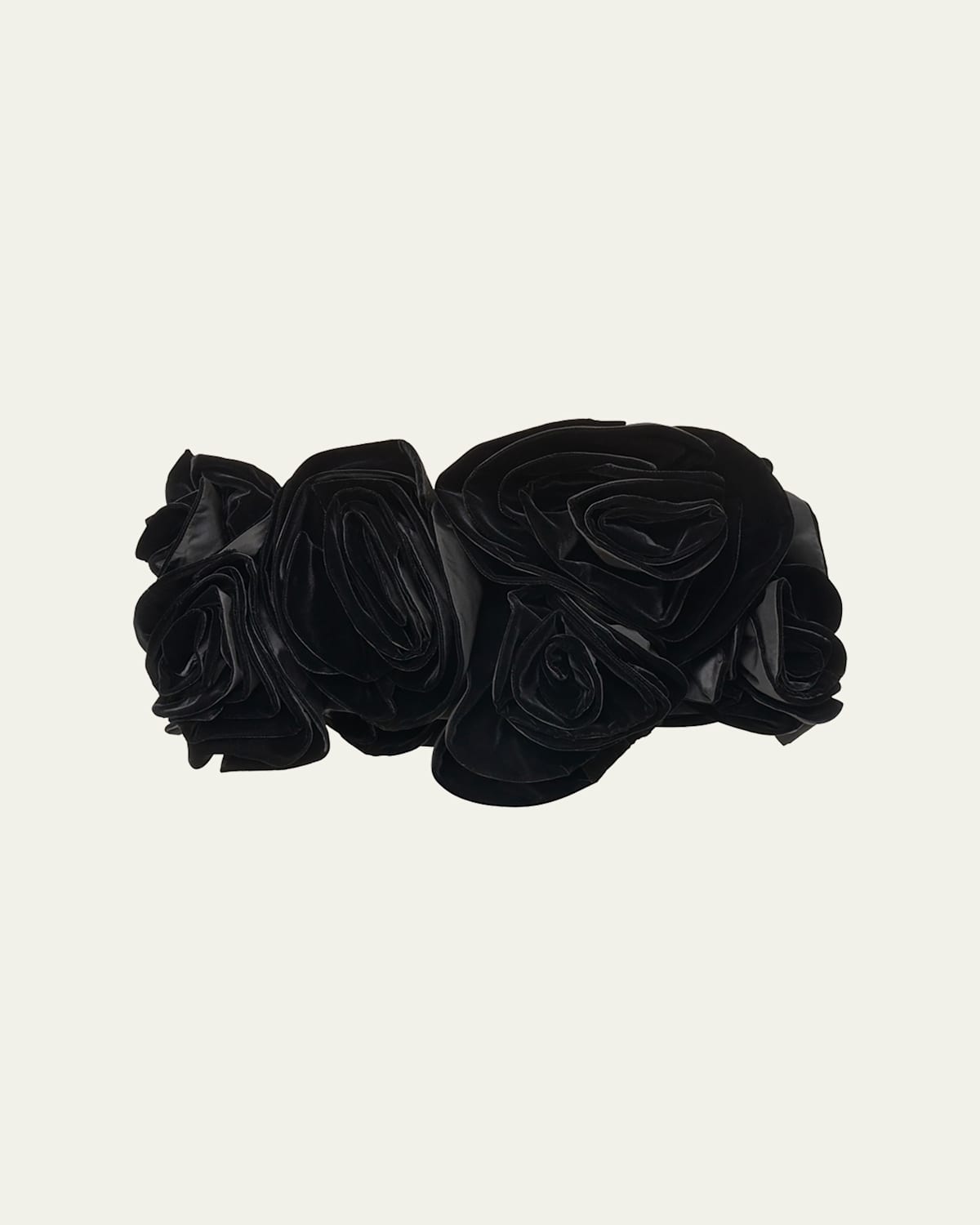 Carolina Herrera Draped Flower Off-the-shoulder Crop Top In Black