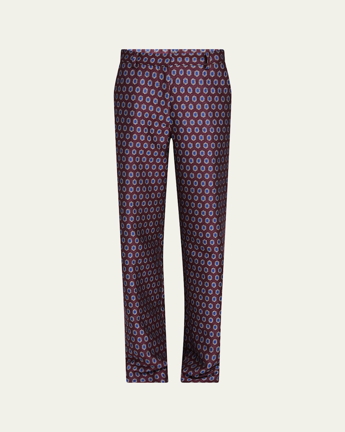 Dries Van Noten Straight-leg Slouchy Jacquard Pants In Purple