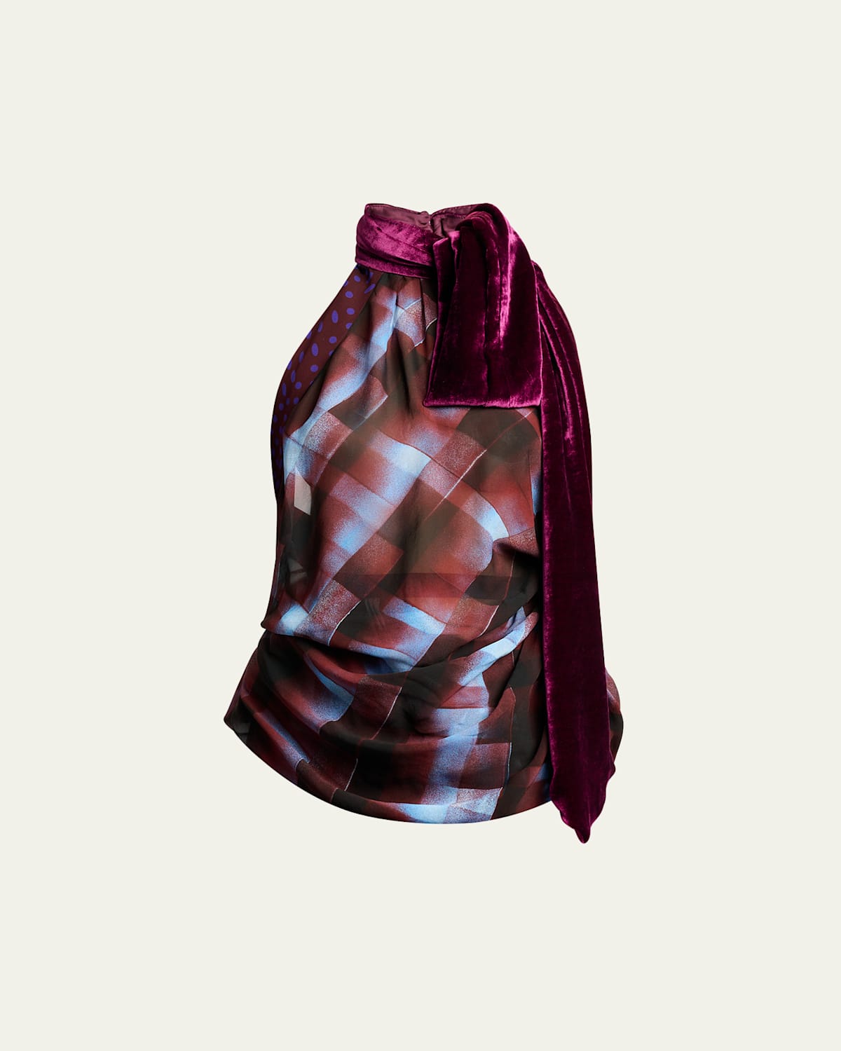 Dries Van Noten Draped Halter Top With Scarf In Multi