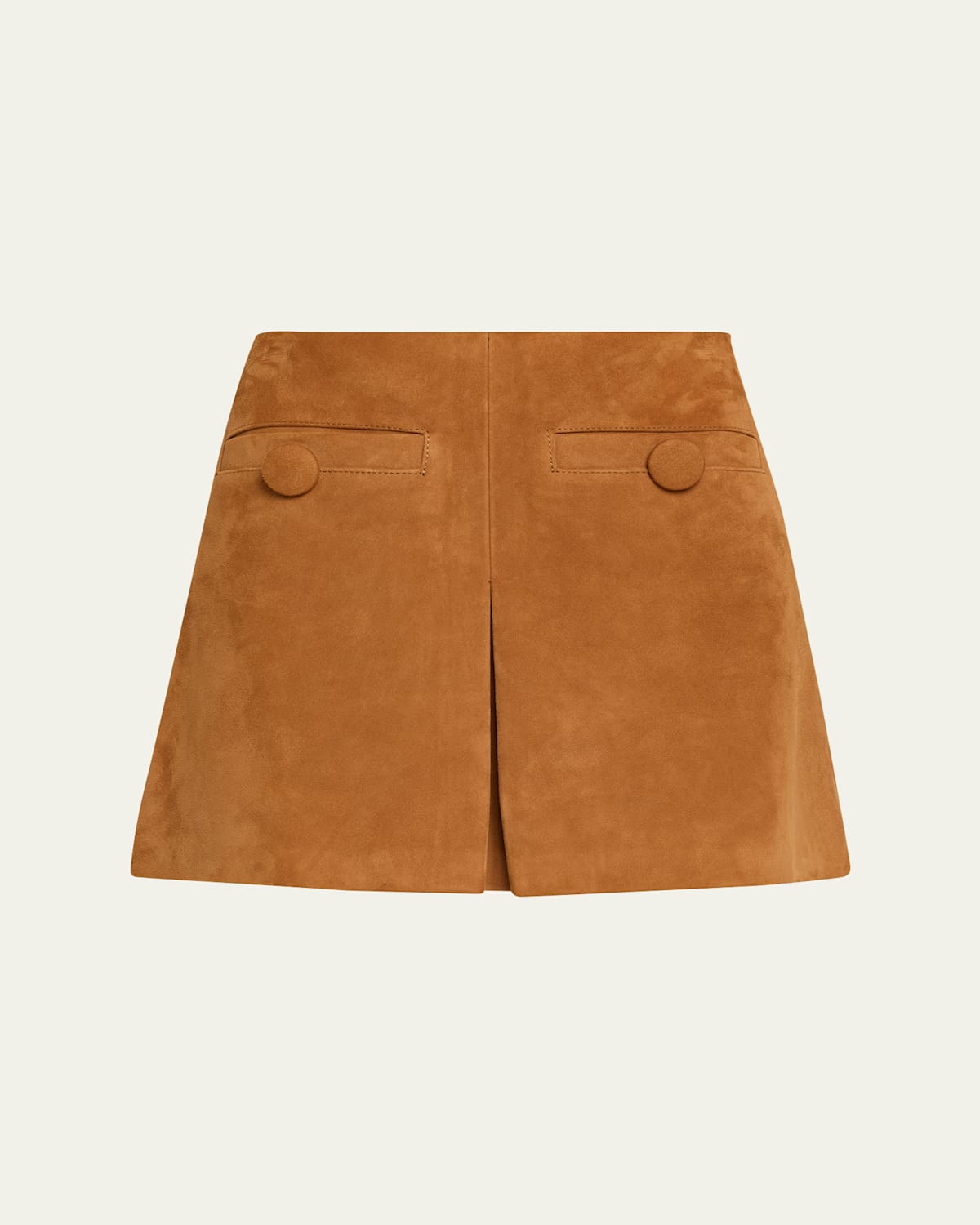 Marc Jacobs Suede Box Pleat Mini Skirt Copper In Brown