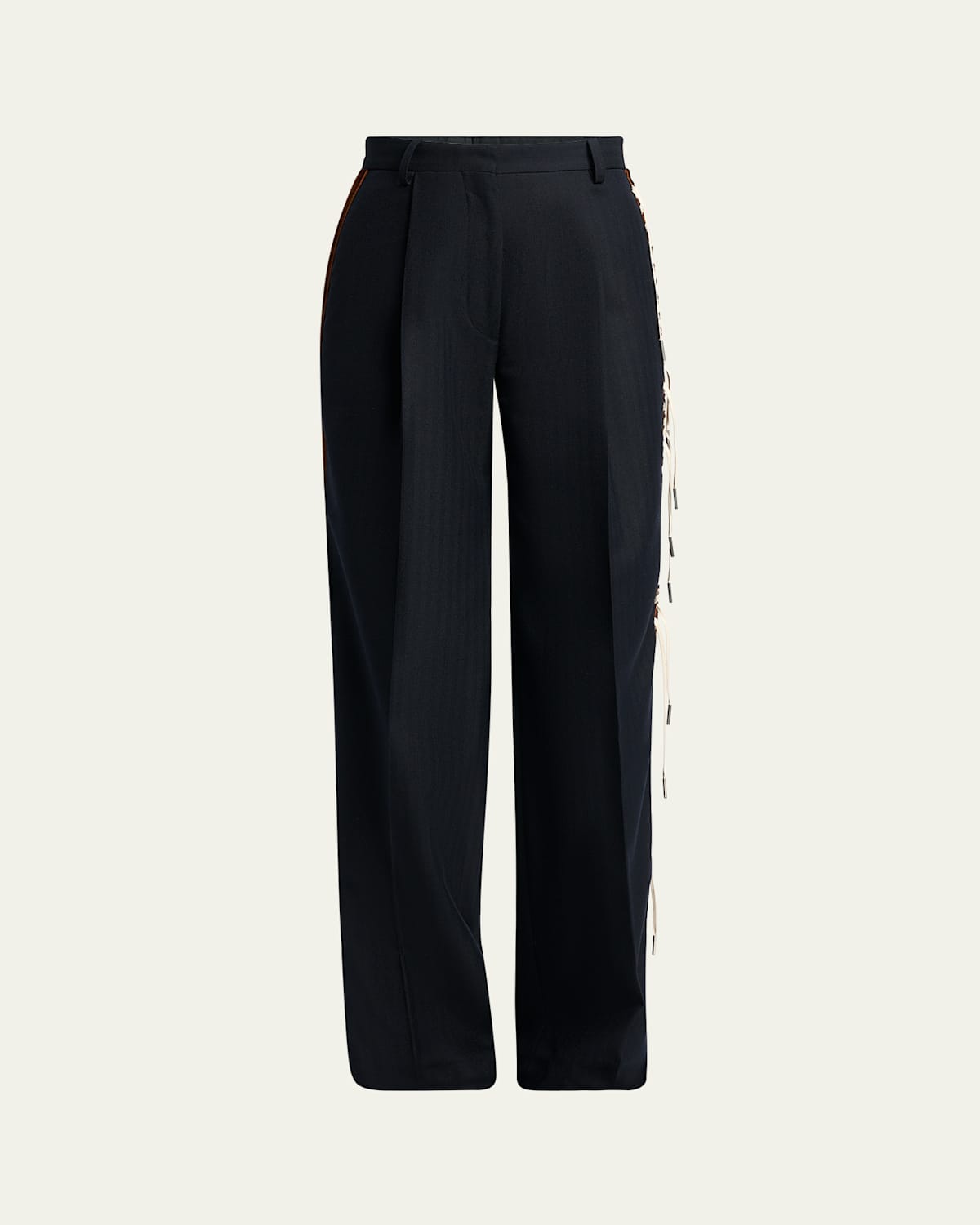 Dries Van Noten Embellished Tuxedo Pants In Black