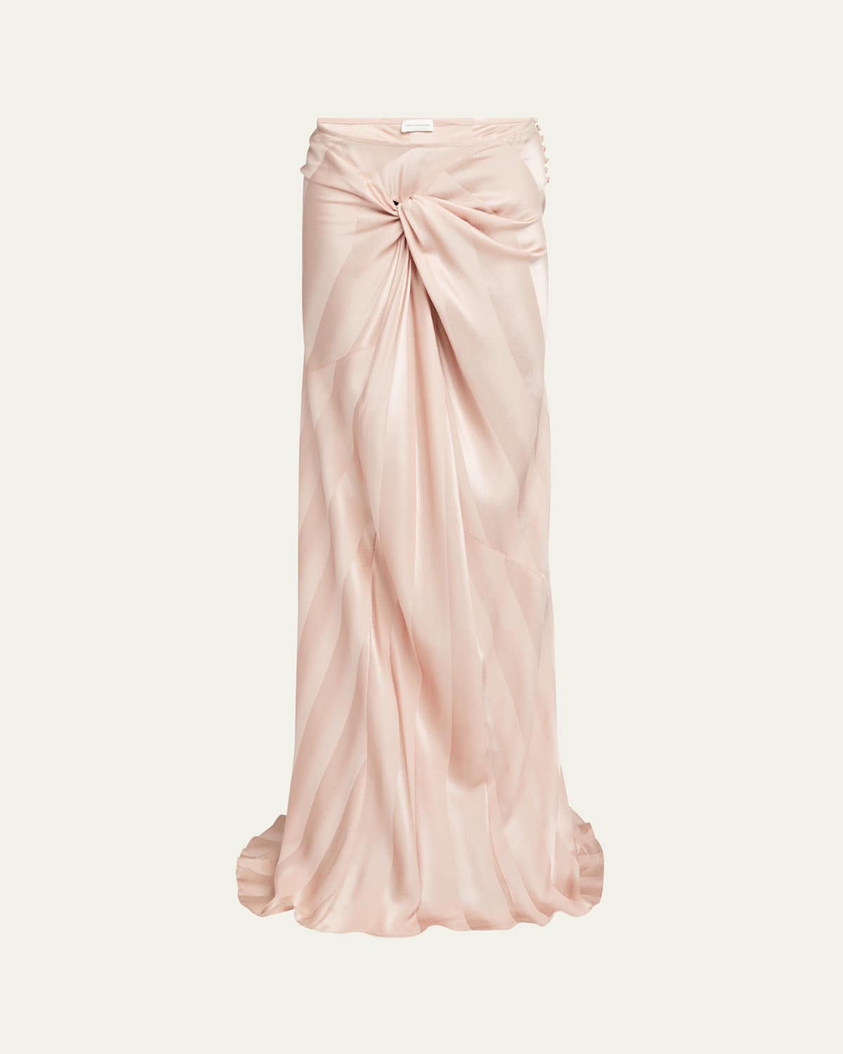 Dries Van Noten Floor-length Draped Silk Skirt In Pink