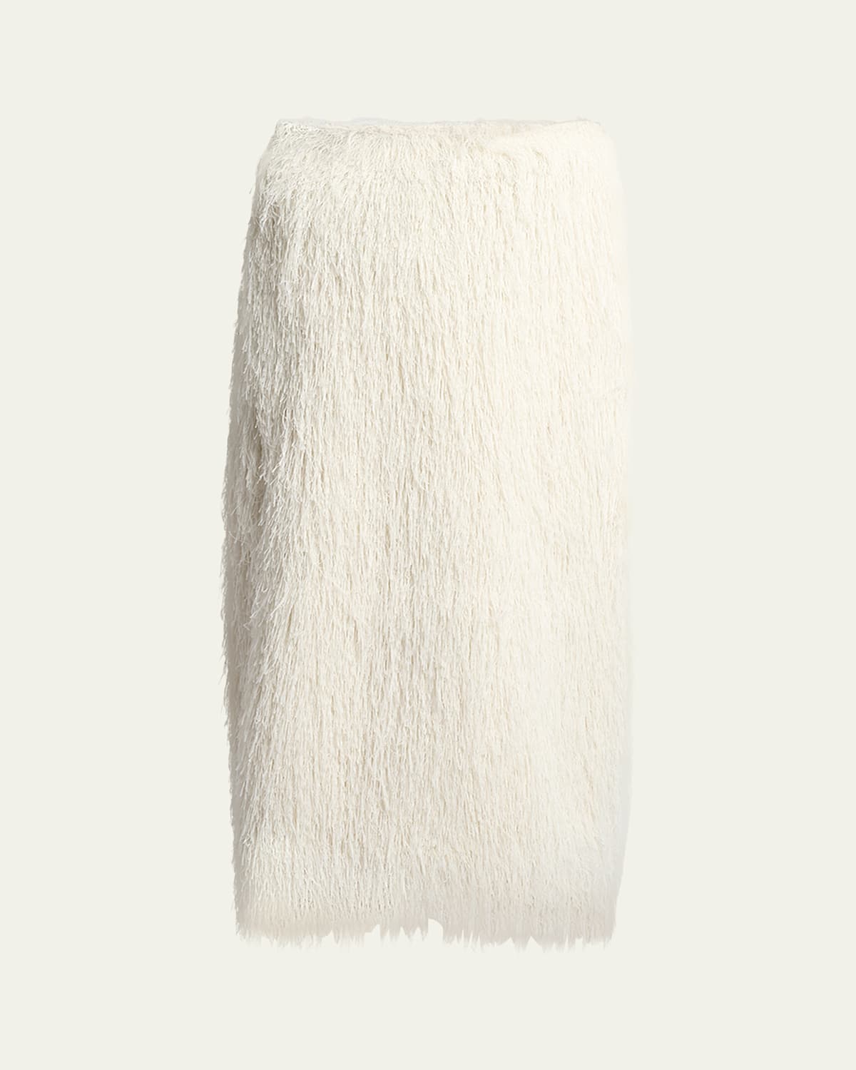 Dries Van Noten Sokna Fringed Midi Skirt In White