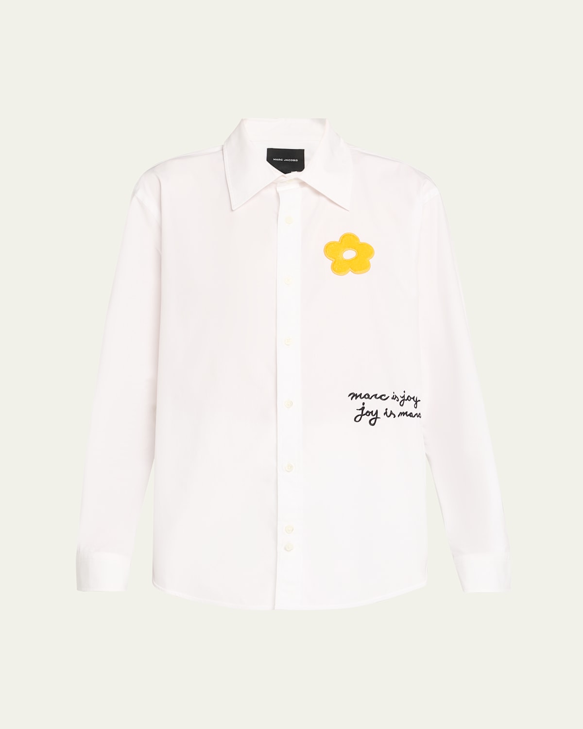 Marc Jacobs Cotton Shirt With Flower Patch In White