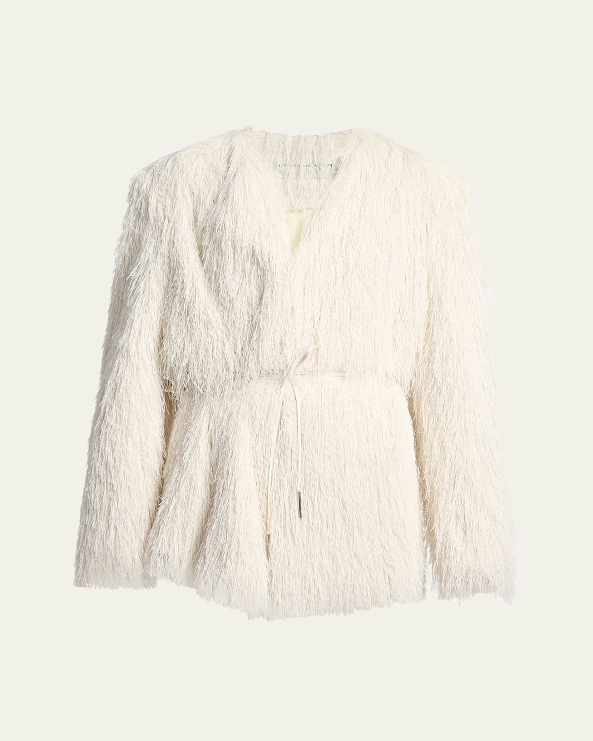 Dries Van Noten Fringed Jacket In White