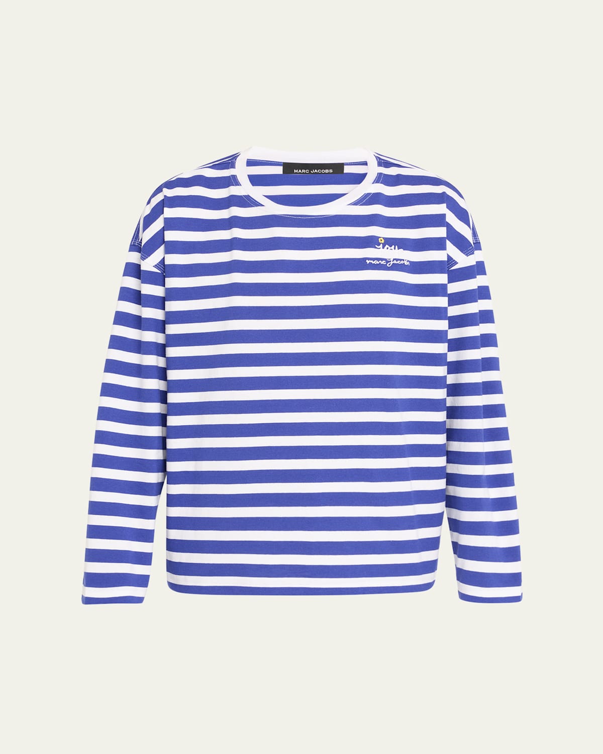 Marc Jacobs Daisy Striped Long-sleeve T-shirt In Blue
