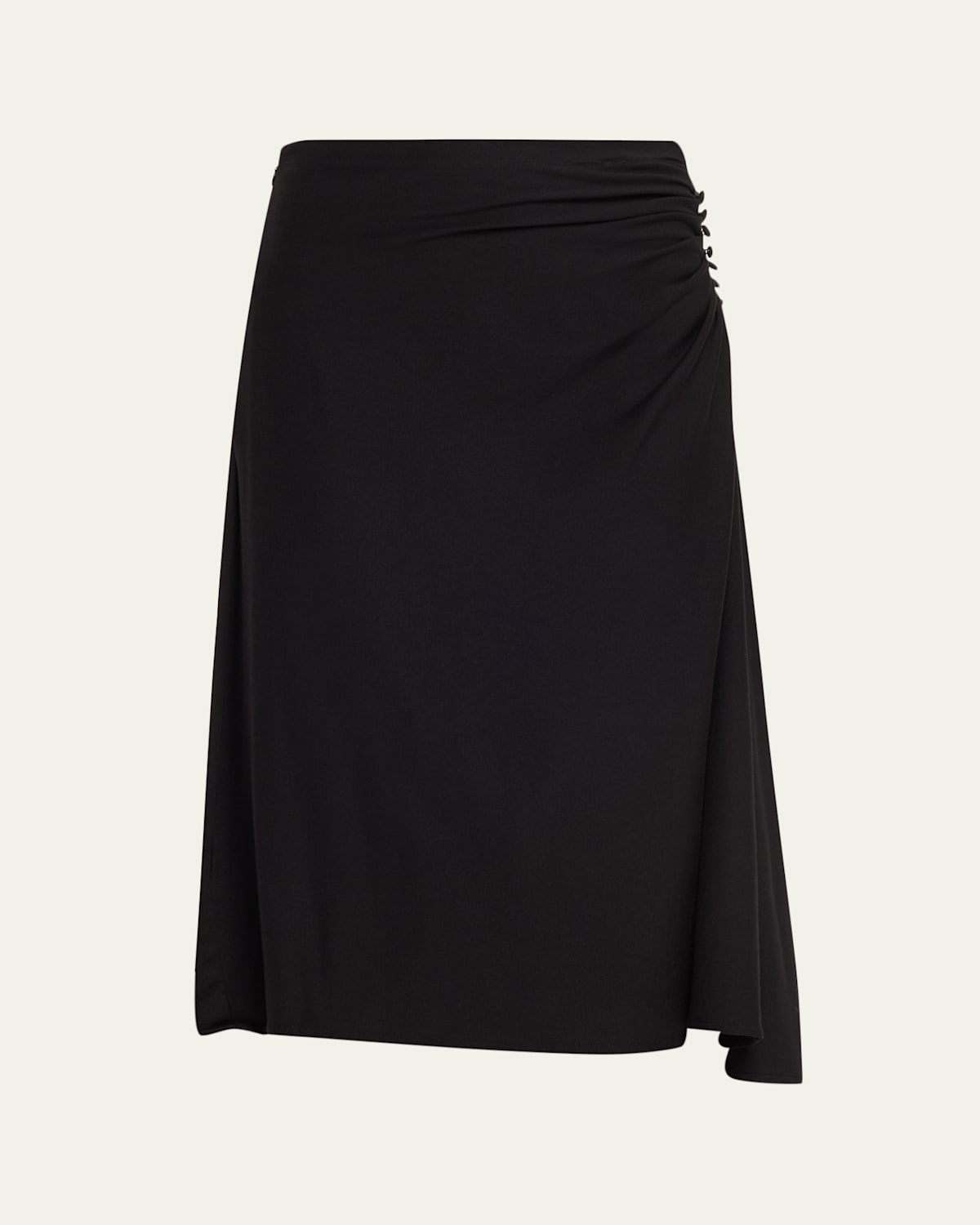 Dries Van Noten Hevira Ruched A-line Midi Skirt In Black