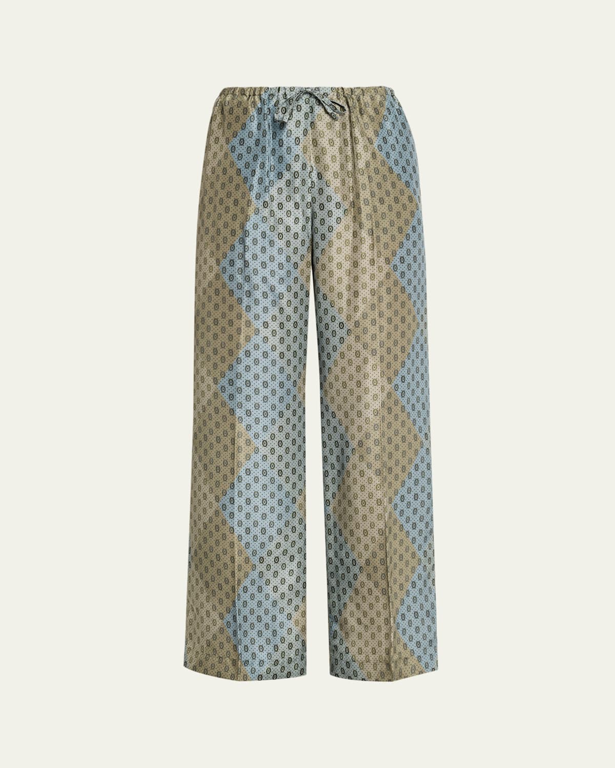 Dries Van Noten Printed Silk-habotai Straight-leg Pants In Multi