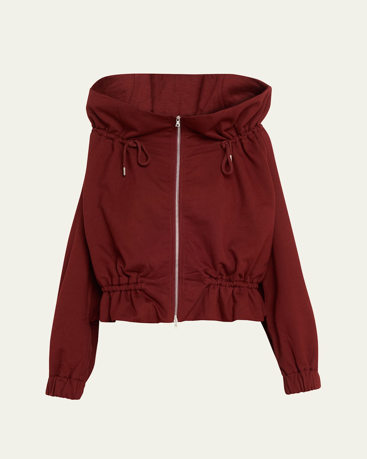 Dries Van Noten Hally Drawcord Cotton Zip Jacket In Red