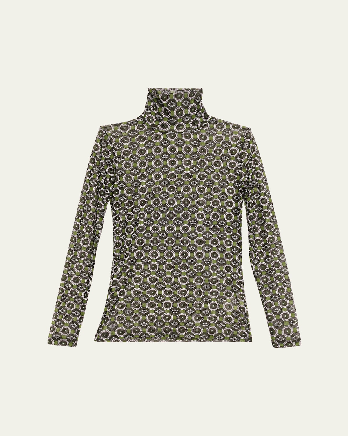 Dries Van Noten Hoyser Turtleneck Long-sleeve Blouse In Green