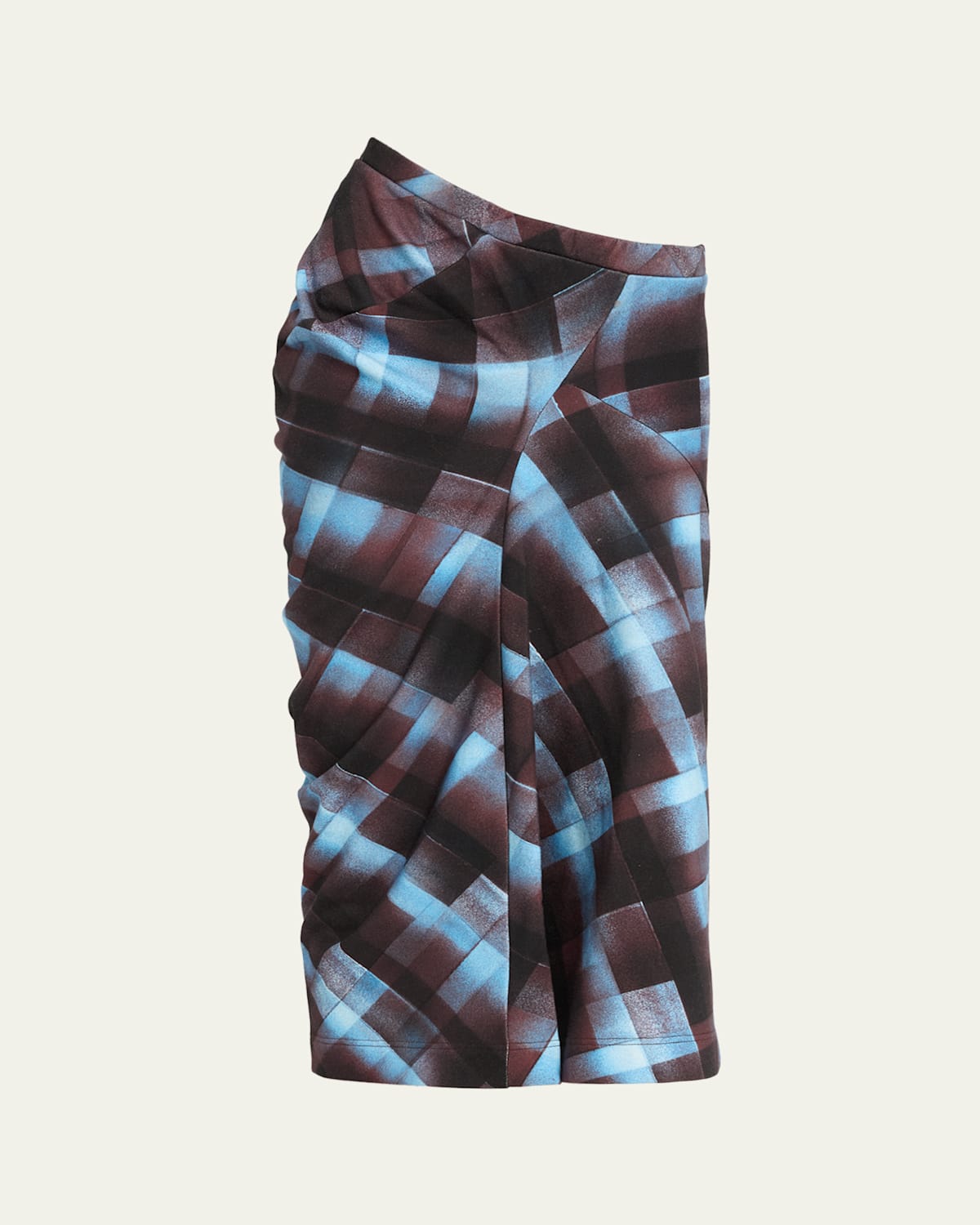 Dries Van Noten Harens Asymmetric Check Midi Skirt In Multi