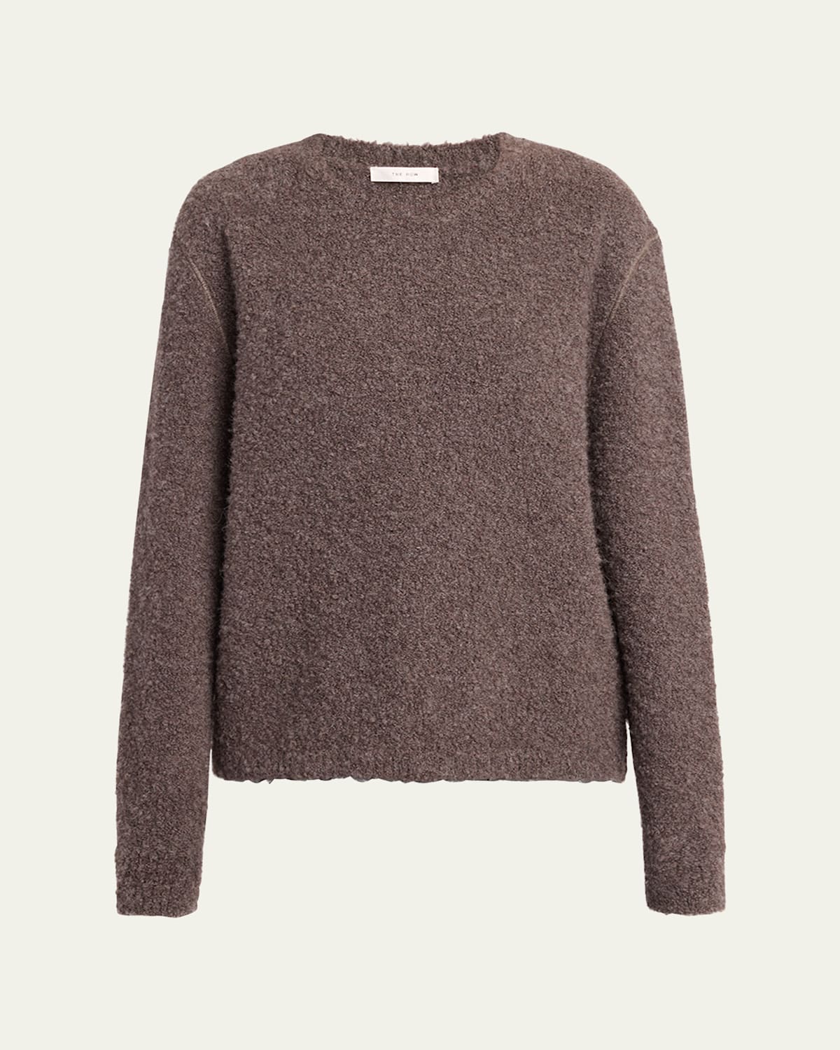 The Row Leorina Cashmere Boucle Knit Sweater In Brown