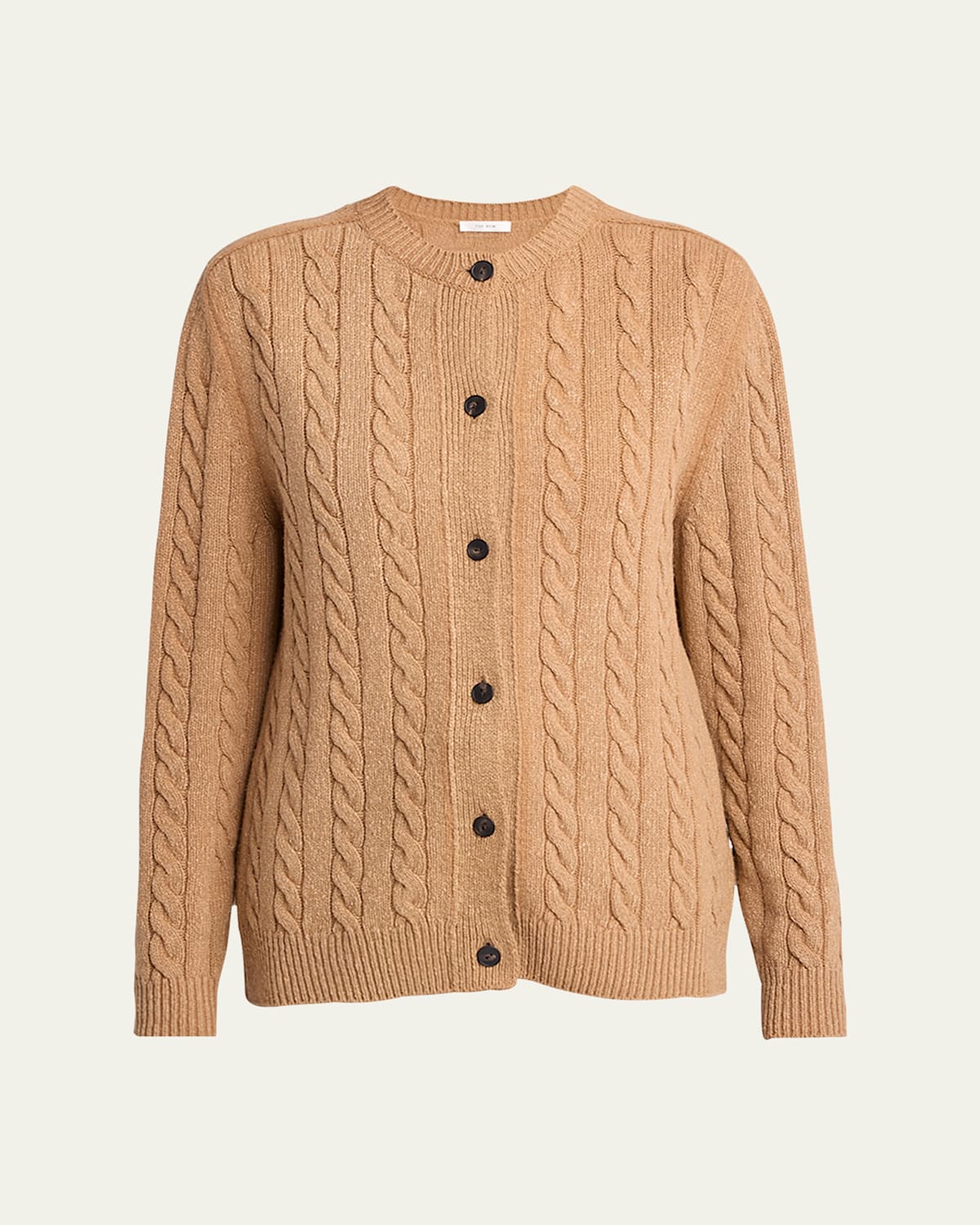 The Row Loneke Cable Knit Crewneck Cardigan In Multi