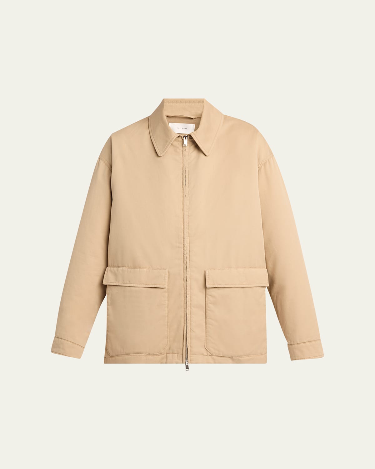 The Row Aurelius Cotton-cashmere Zip Jacket In Sand