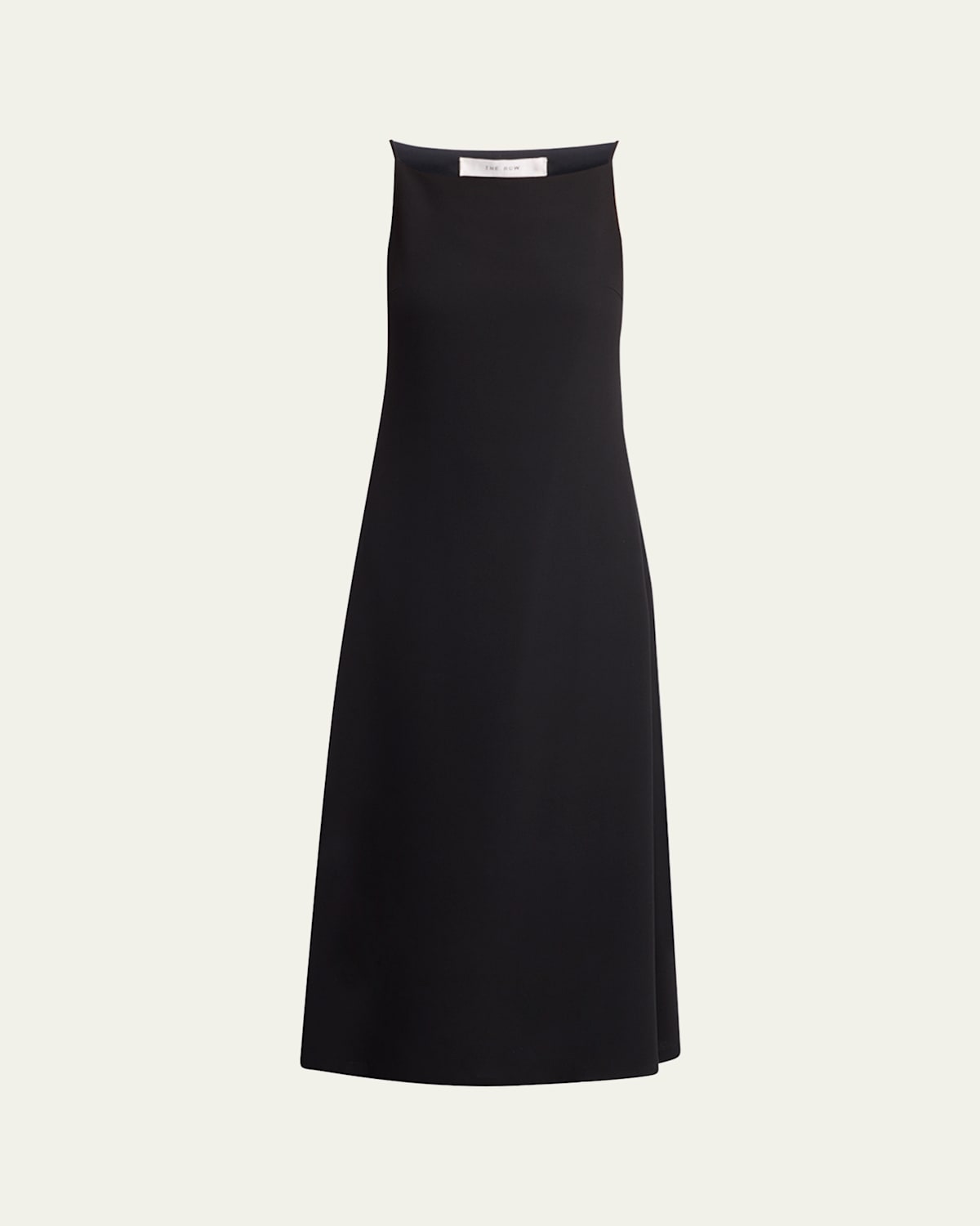 The Row Seraphina High-neck Sleeveless Midi Dress In Black
