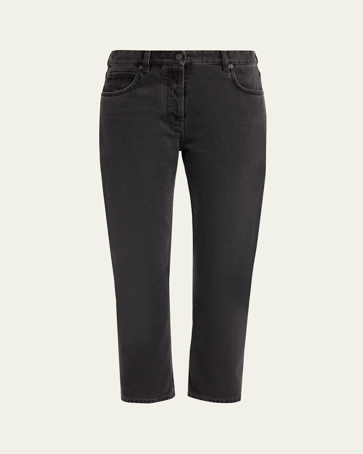 The Row Riaco Straight-leg Ankle Jeans In Black
