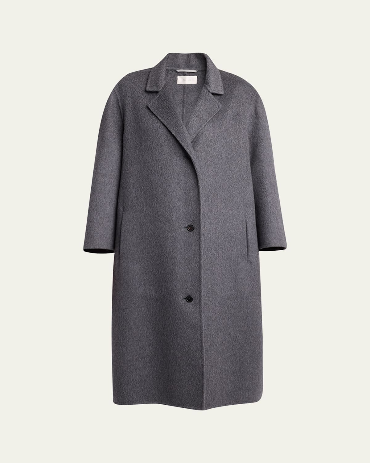 The Row Gustaf Cashmere-silk Single-breasted Coat In Gray