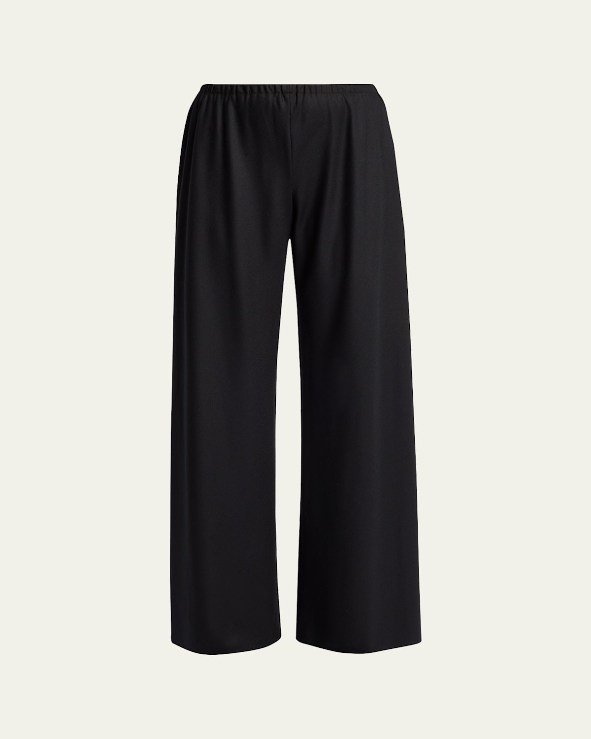 The Row Gala Wool Wide-leg Pull-on Pants In Black
