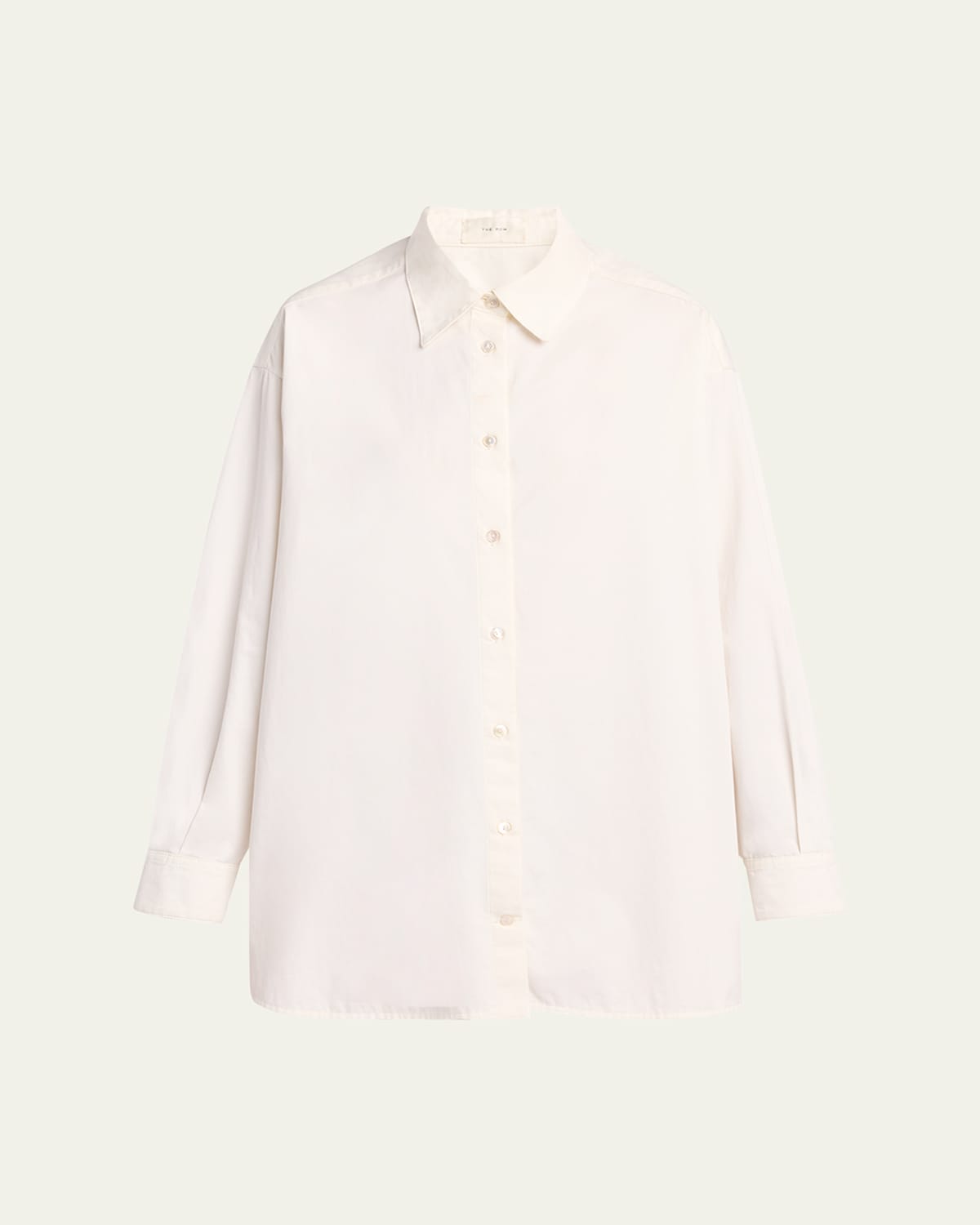 The Row Luka Cotton-cashmere Button-down Shirt In White