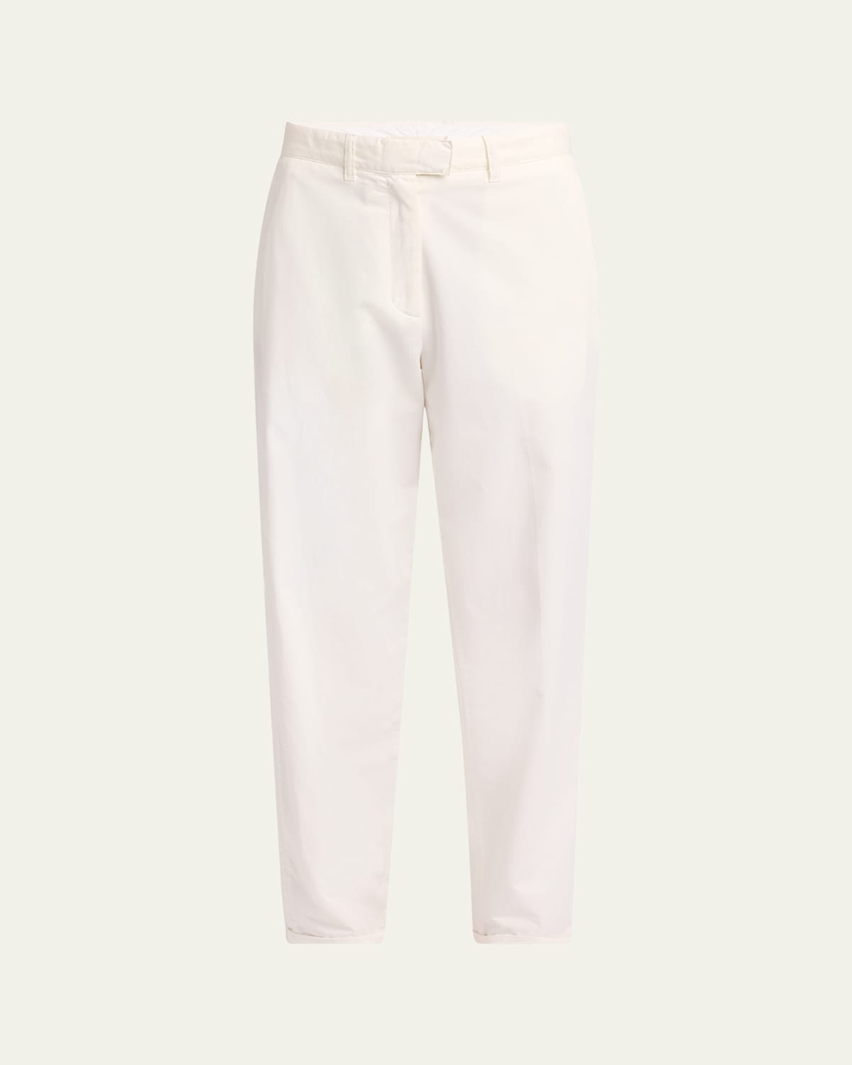 The Row Neriah Cotton-cashmere Straight-leg Pants In White