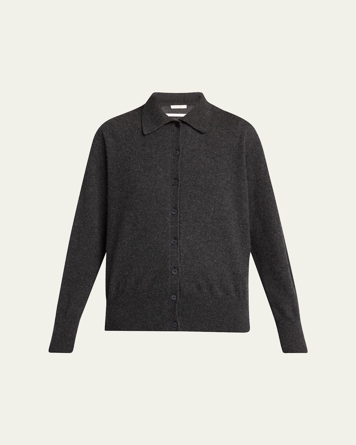 The Row Lillia Cashmere Collared Cardigan In Gray