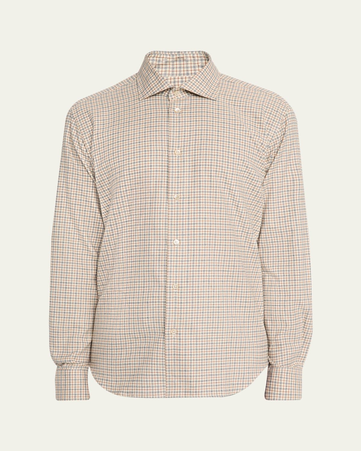 Baldassari Men's Check Cotton Button-front Shirt In Neutral