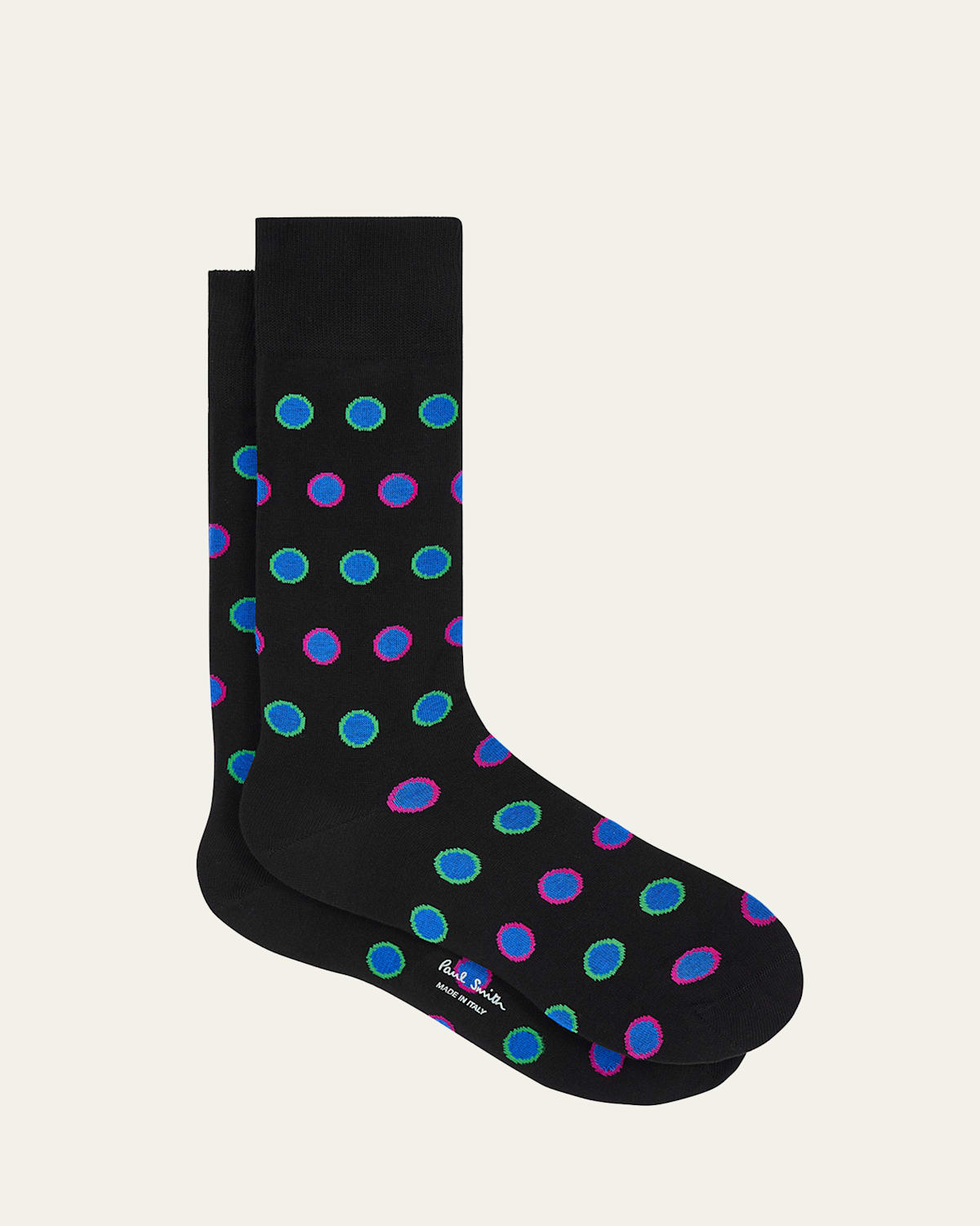 Paul Smith Men's Joris Dots Crew Socks In Black
