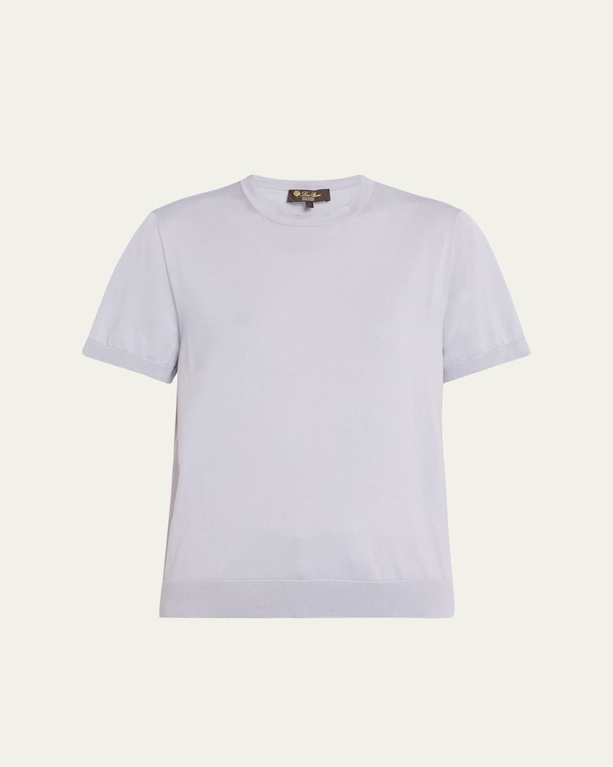Loro Piana Ice Wish Short-sleeve Crewneck Sweater In Gray