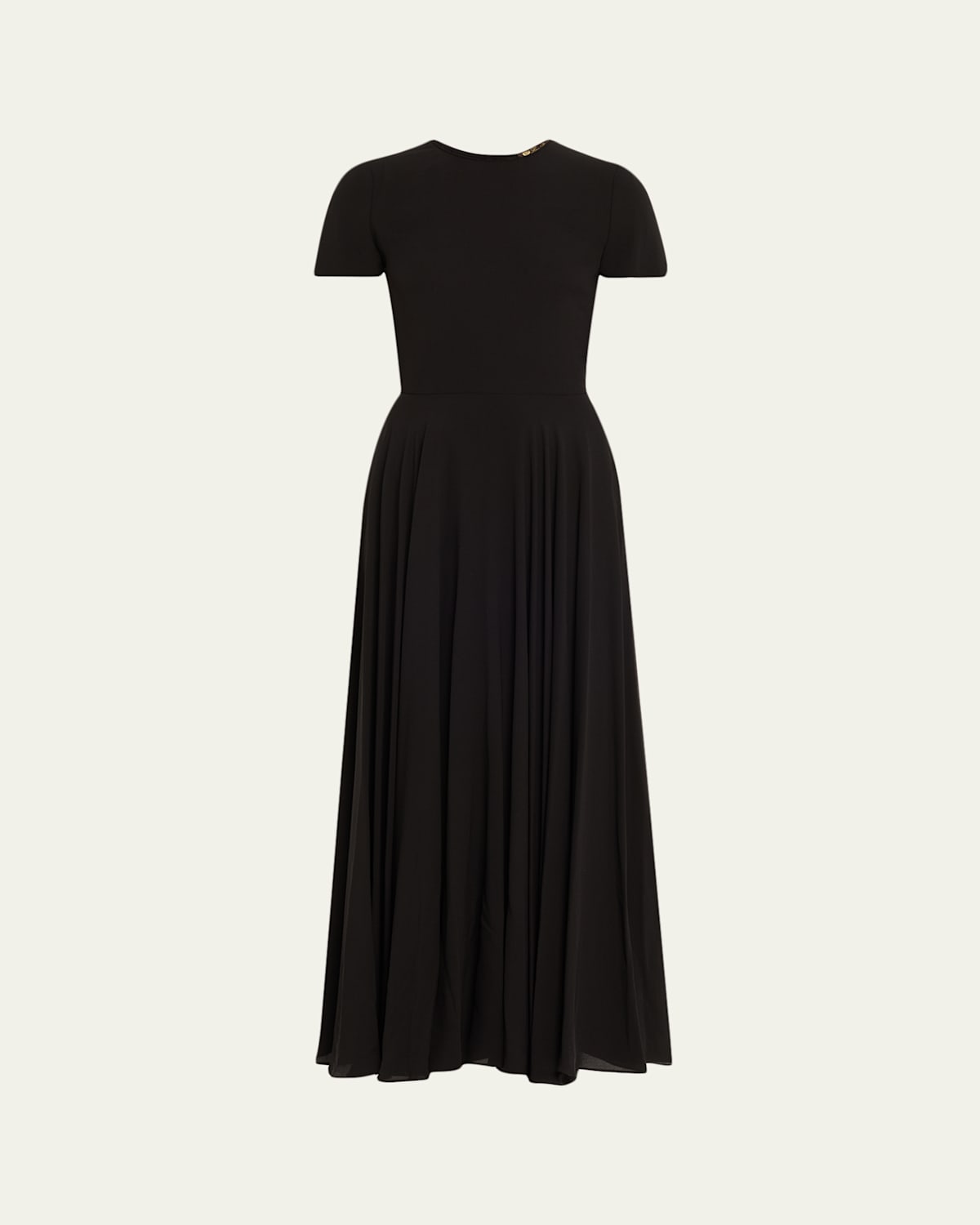 Loro Piana Poline Short-Sleeve Silk Crepe Midi Dress
