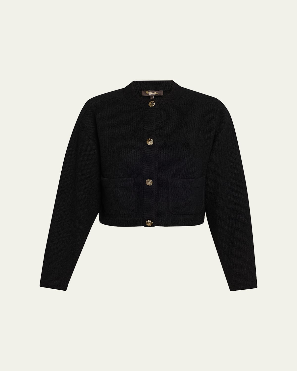 Loro Piana Cropped Cotton And Silk Cardigan In Black
