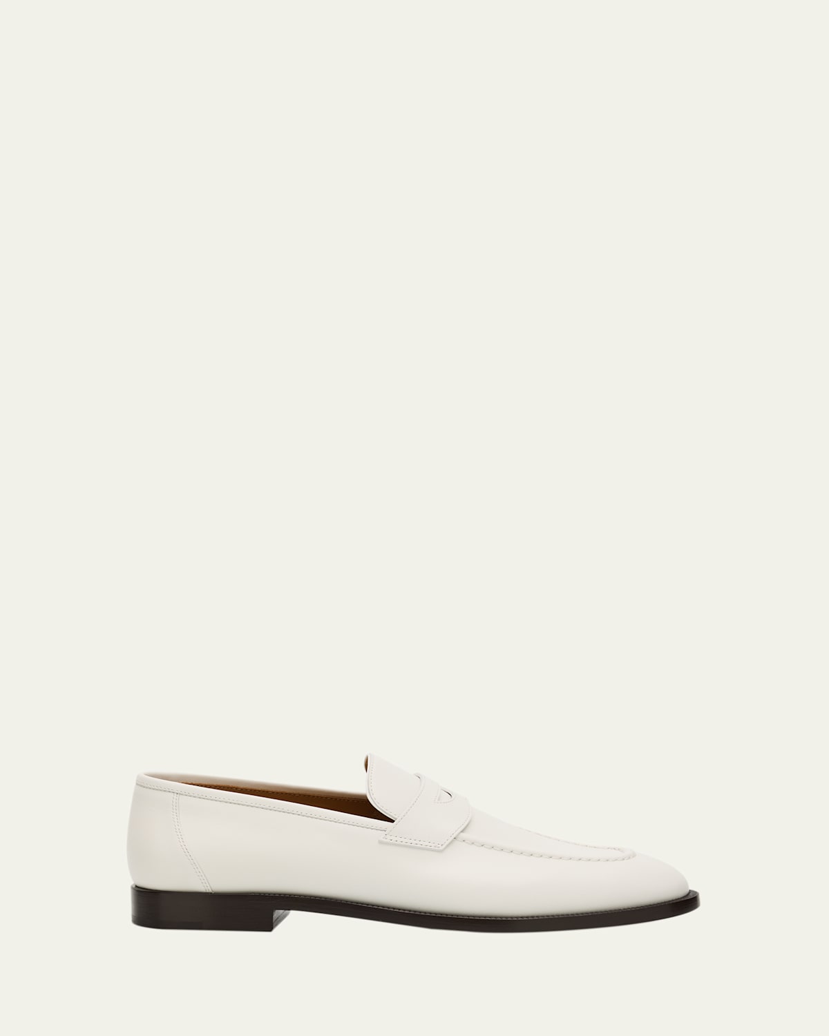 Loro Piana Sergio Leather Loafers In White