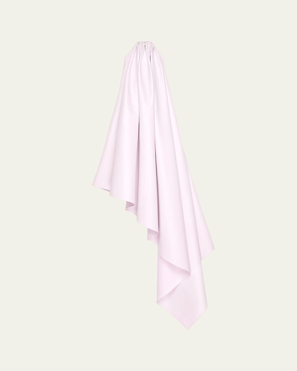 Givenchy Asymmetric Draped Leather Halter Midi Dress In Pink