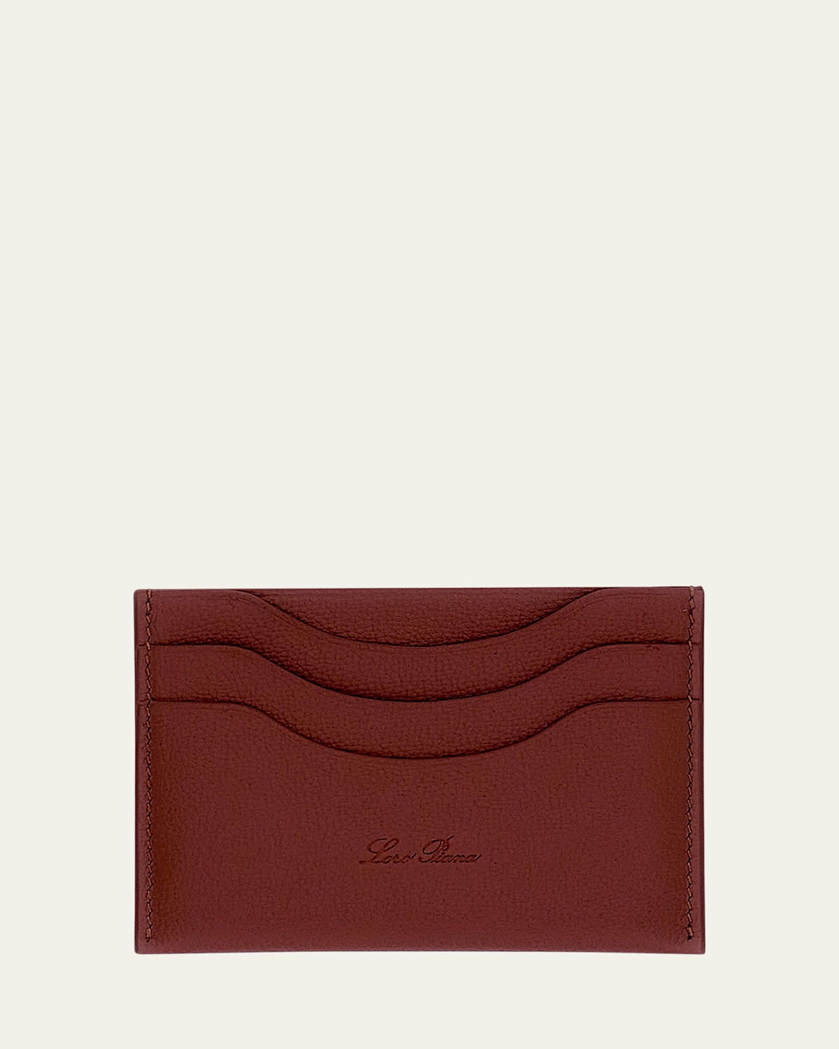 Loro Piana Extra Card Holder In Linen Calf Leather