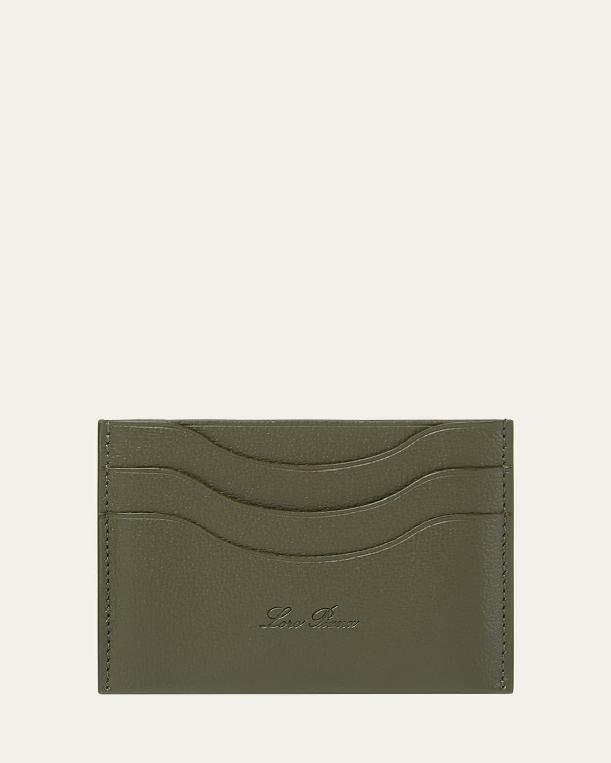 Loro Piana Extra Card Holder In Linen Calf Leather